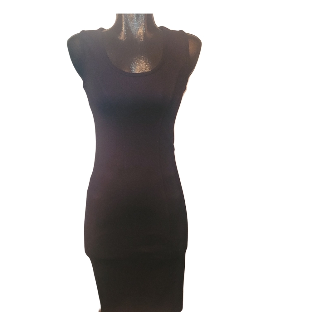 Suko Jeans Black Sleeveless Mid-length Sheath Dress Size S